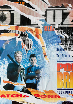 Hot Fuzz / Bad Boys / Point Break - One Sheet - Ripped Movie Poster Collage on Canvas