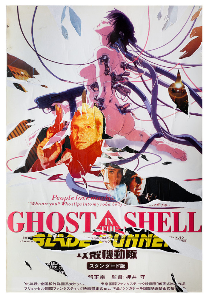 Ghost In The Shell / Blade Runner (Italian) - One Sheet - Torn Movie Poster Collage on Canvas