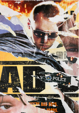 Hot Fuzz / Bad Boys / Point Break - One Sheet - Ripped Movie Poster Collage on Canvas